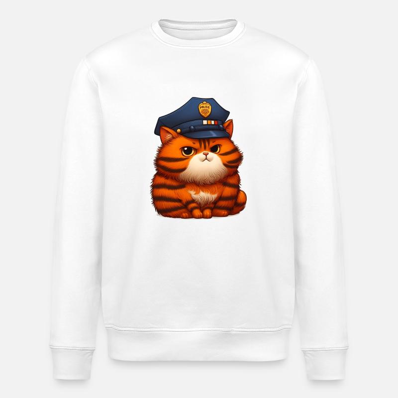 Polizei Katze - Stanley/Stella Unisex Bio-Sweatshirt ROLLER - Weiß