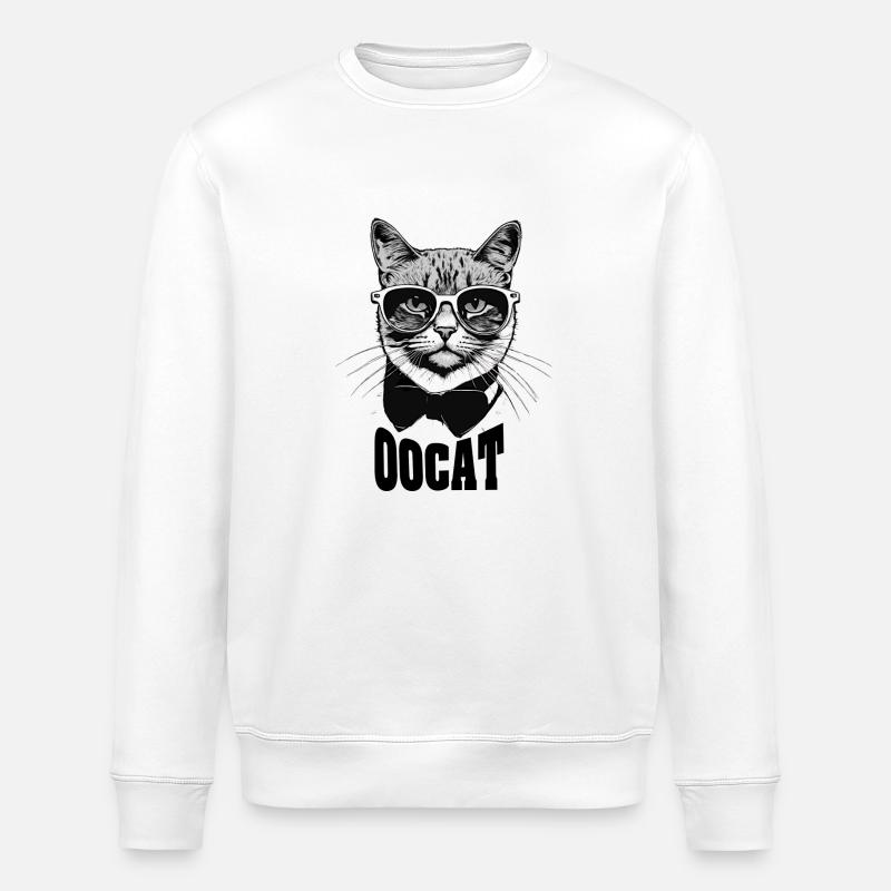 Chat - Sweat bio ROLLER Stanley/Stella Unisexe - blanc