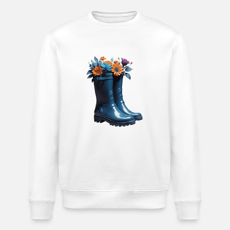 Rubber Boots - Stanley/Stella Unisex Bio-Sweatshirt ROLLER - Weiß