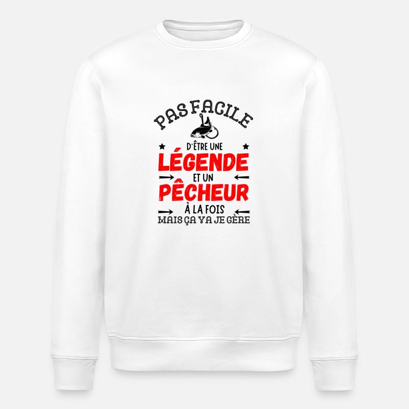 UNE LEGENDE PECHEUR - Sweat bio ROLLER Stanley/Stella Unisexe - blanc