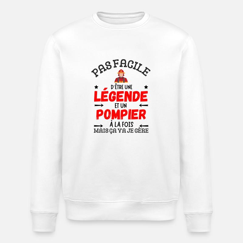 UNE LEGENDE POMPIER - Sweat bio ROLLER Stanley/Stella Unisexe - blanc