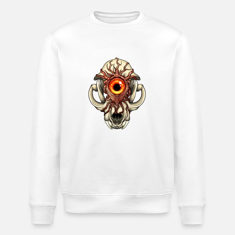 Schädel mit drittem Auge - Stanley/Stella Unisex Bio-Sweatshirt ROLLER - Weiß