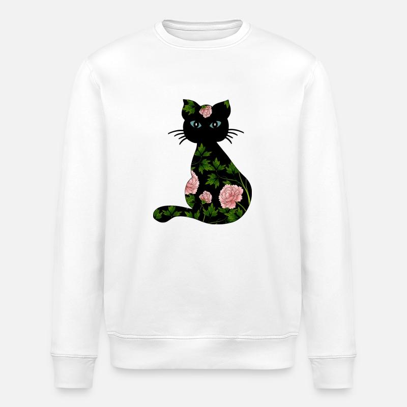 Chat - Sweat bio ROLLER Stanley/Stella Unisexe - blanc