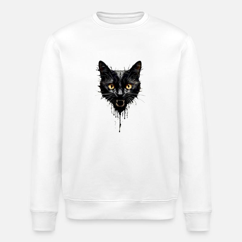 Böse Katze - Stanley/Stella Unisex Bio-Sweatshirt ROLLER - Weiß