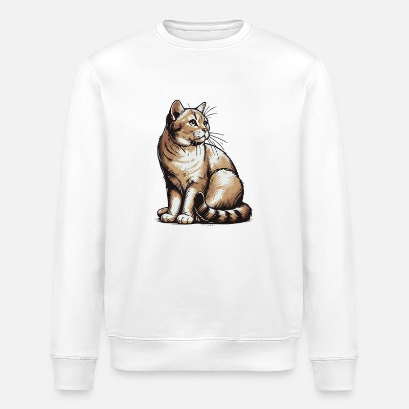 Chat - Sweat bio ROLLER Stanley/Stella Unisexe - blanc