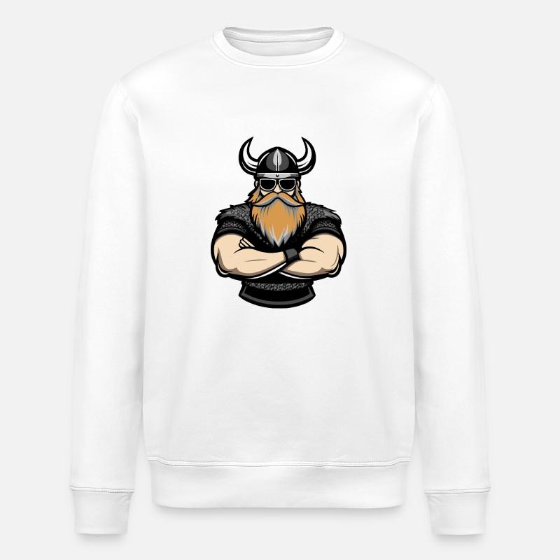 wikinger comic - Stanley/Stella Unisex Bio-Sweatshirt ROLLER - Weiß