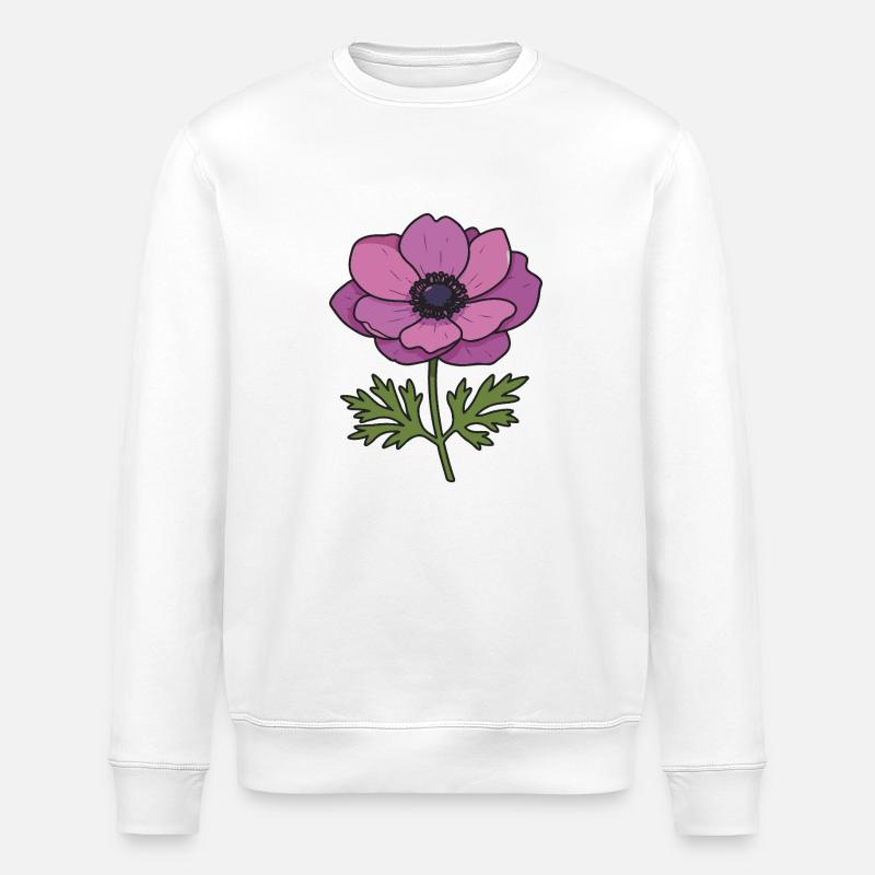 Anemonenblüte - Stanley/Stella Unisex Bio-Sweatshirt ROLLER - Weiß