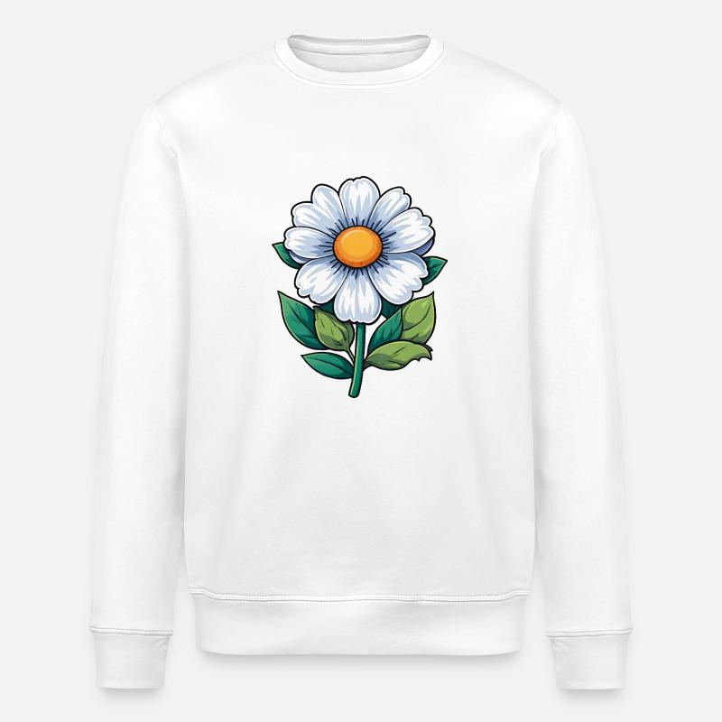 Petite fleur blanche - Sweat bio ROLLER Stanley/Stella Unisexe - blanc