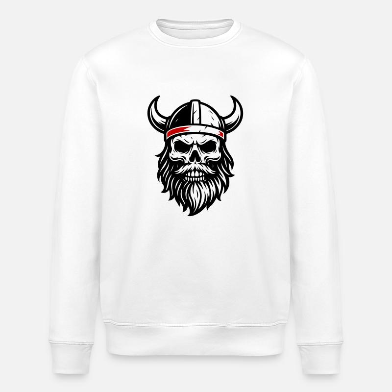 Wikinger Totenkopf - Stanley/Stella Unisex Bio-Sweatshirt ROLLER - Weiß