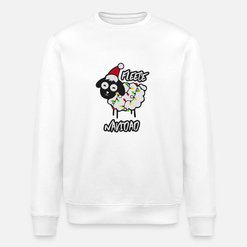 Fleece Navidad sheep - Stanley/Stella ROLLER Unisex Organic Sweatshirt - white