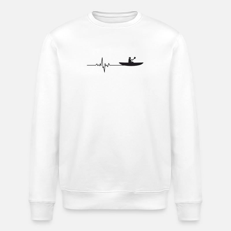 Herzschlag Ruderer – EKG Ruderboot Design - Stanley/Stella Unisex Bio-Sweatshirt ROLLER - Weiß