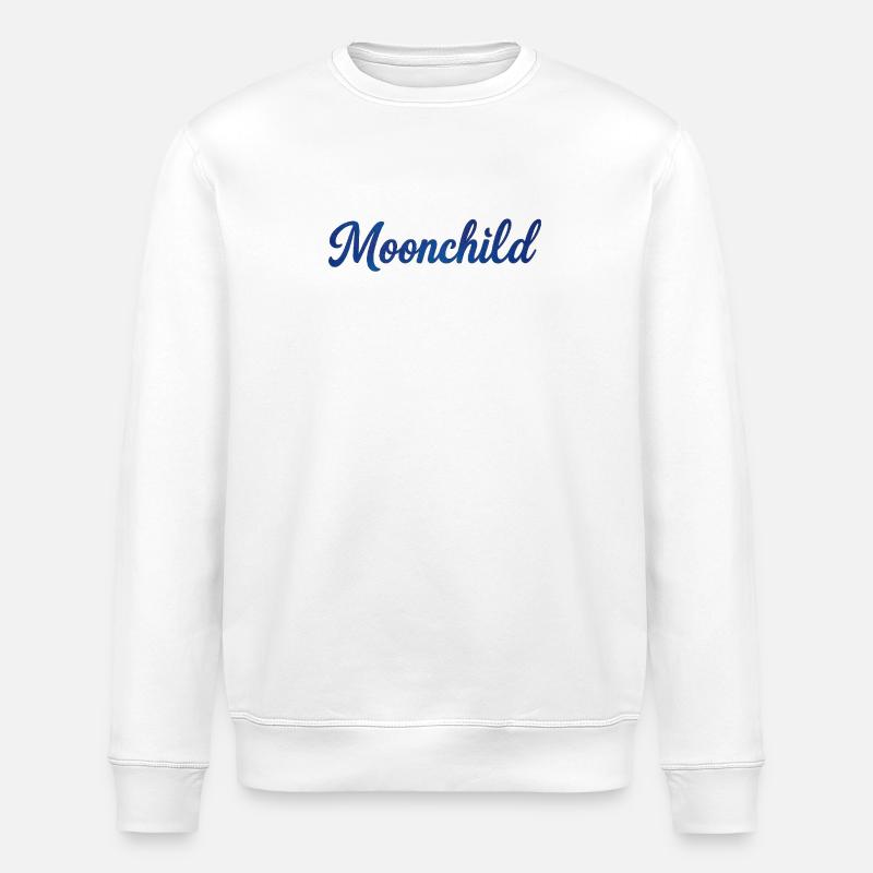 Moonchild Blue Script – Style de nuit - Sweat bio ROLLER Stanley/Stella Unisexe - blanc
