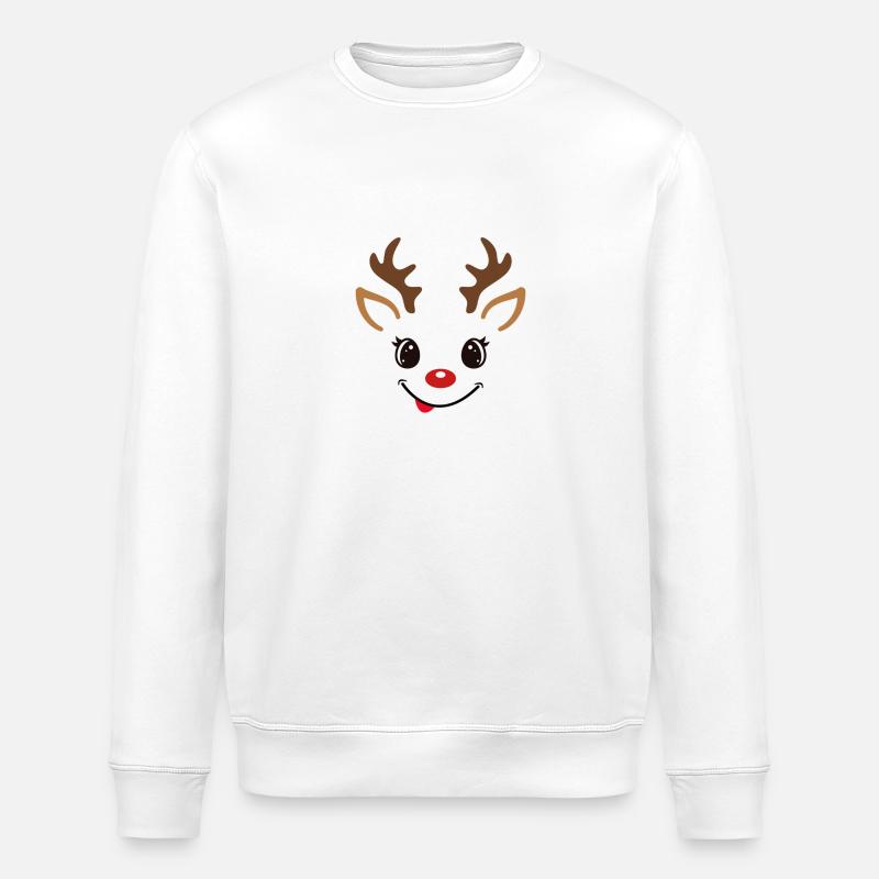 Rennes de Noël - Sweat bio ROLLER Stanley/Stella Unisexe - blanc