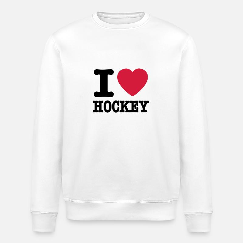 i love hockey - Stanley/Stella Unisex Bio-Sweatshirt ROLLER - Weiß