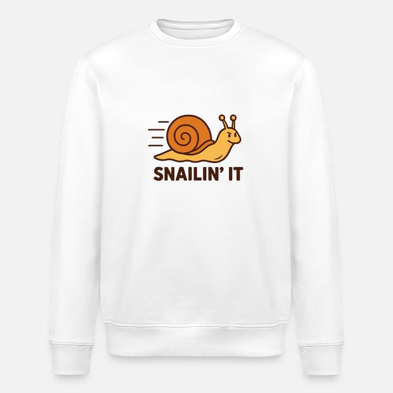 Snailin' It – Déterminé et rapide - Sweat bio ROLLER Stanley/Stella Unisexe - blanc