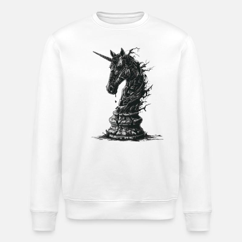 Springer Schach Pferd - Stanley/Stella Unisex Bio-Sweatshirt ROLLER - Weiß