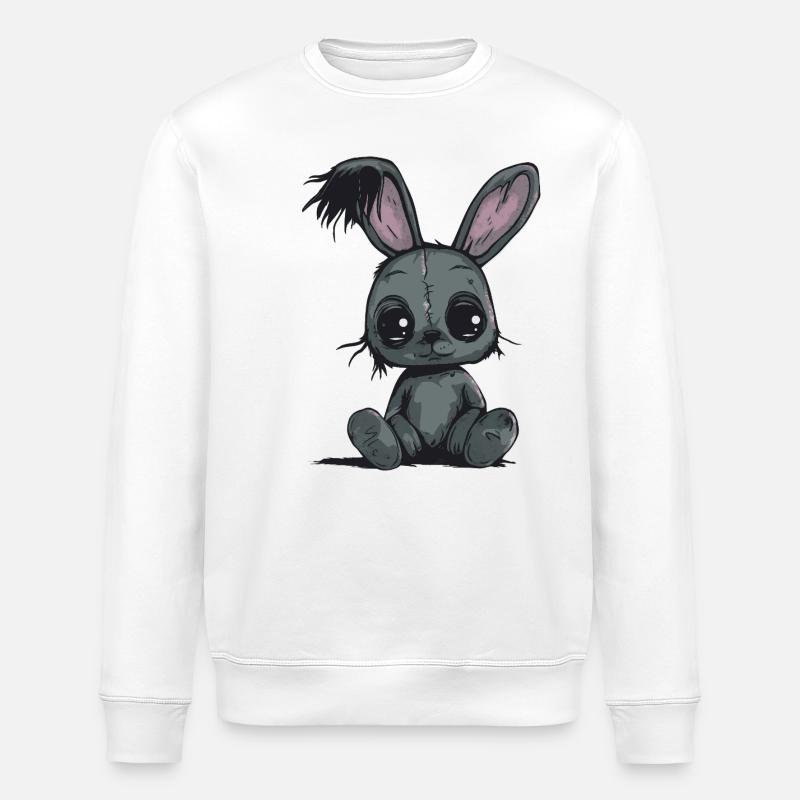 Cute Rabbit Soft Toy - Stanley/Stella ROLLER Unisex Organic Sweatshirt - white