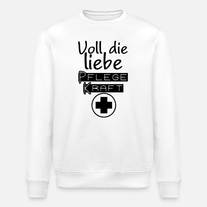 Liebe Pflegekraft Geschenk - Stanley/Stella Unisex Bio-Sweatshirt ROLLER - Weiß