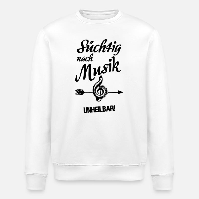 Süchtig nach Musik Musiker Band Fun Geschenk - Stanley/Stella Unisex Bio-Sweatshirt ROLLER - Weiß