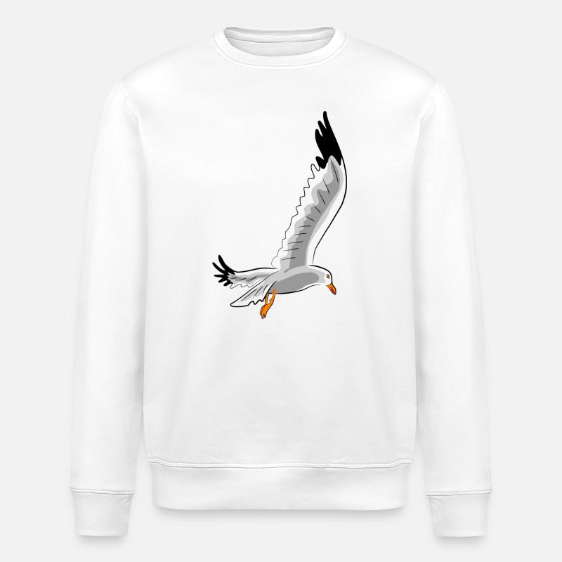 gull - Stanley/Stella ROLLER Unisex Organic Sweatshirt - white