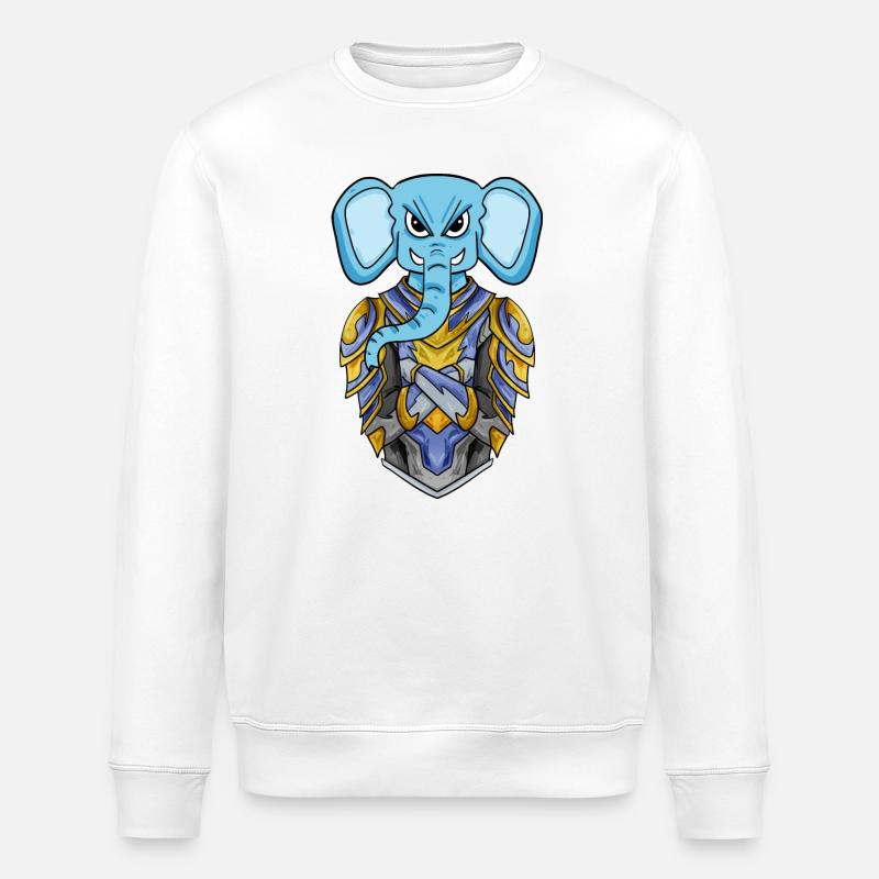 Knight elephant cool - Stanley/Stella ROLLER Unisex Organic Sweatshirt - white