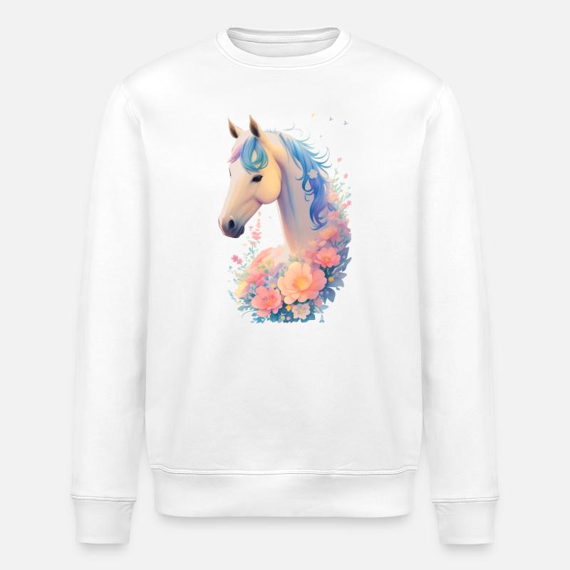 Blütenpferdchen - Stanley/Stella Unisex Bio-Sweatshirt ROLLER - Weiß