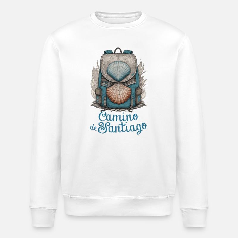 Jakobsweg, Pilger, Jakobsweg - Stanley/Stella Unisex Bio-Sweatshirt ROLLER - Weiß