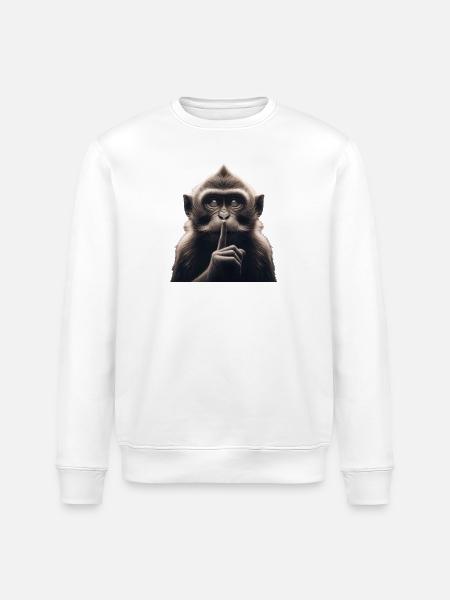 A Silent Monkey - Stanley/Stella ROLLER Unisex Organic Sweatshirt - white