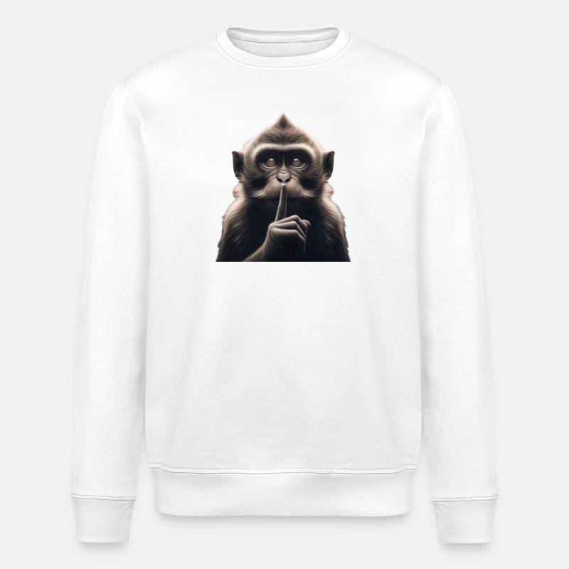 Un singe silencieux - Sweat bio ROLLER Stanley/Stella Unisexe - blanc