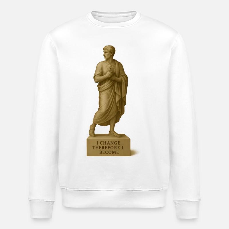 Classical Philosophy Sculpture - Stanley/Stella ROLLER Unisex Organic Sweatshirt - white