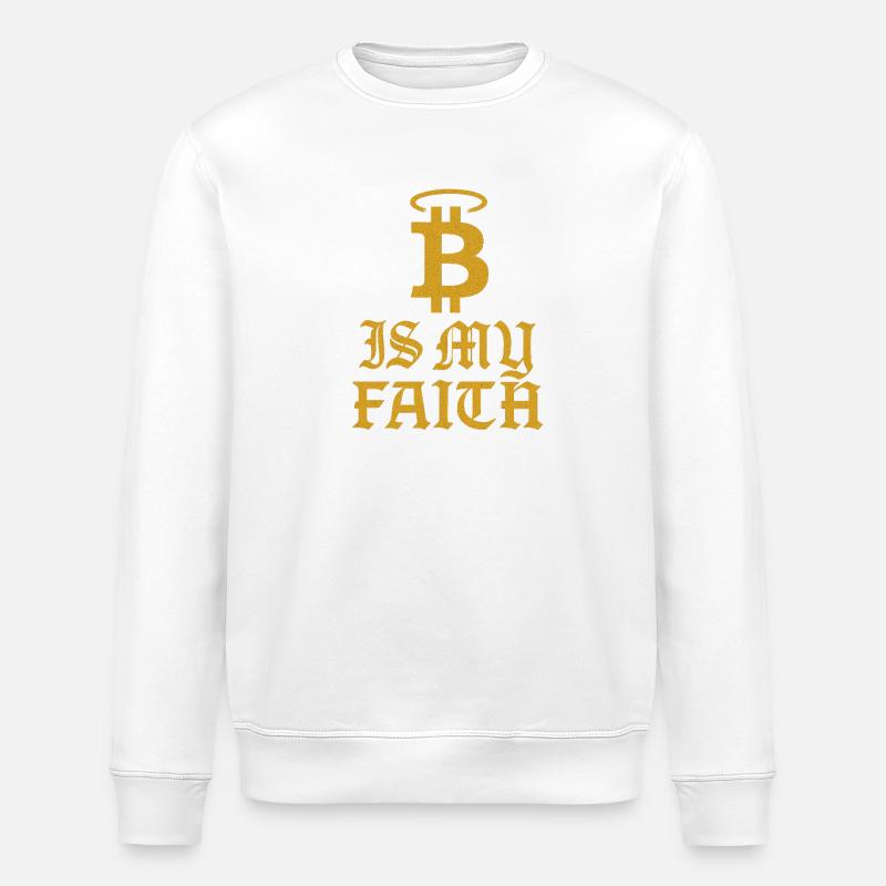 Bitcoin Glauben Symbol Design - Stanley/Stella Unisex Bio-Sweatshirt ROLLER - Weiß