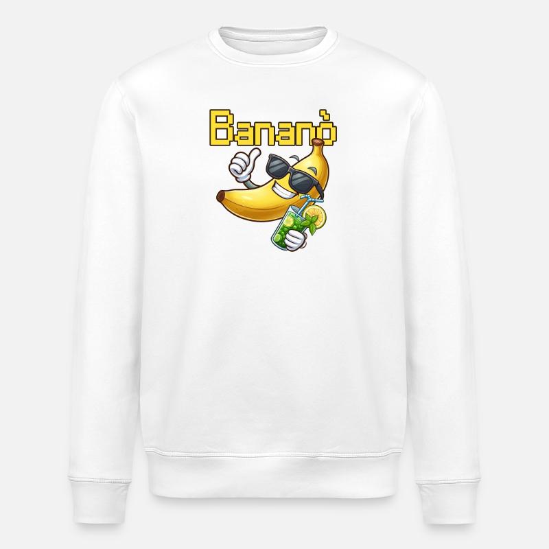 Banana Fun Sun mit Brille - Stanley/Stella Unisex Bio-Sweatshirt ROLLER - Weiß