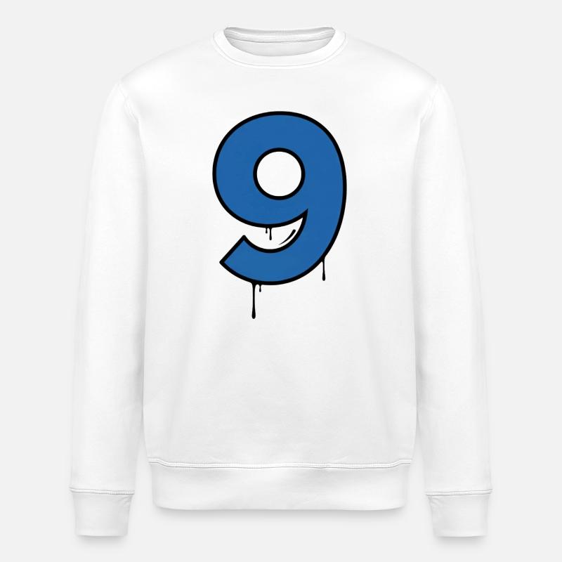 Graffiti Chiffre Neuf Goutte Bleue - Sweat bio ROLLER Stanley/Stella Unisexe - blanc