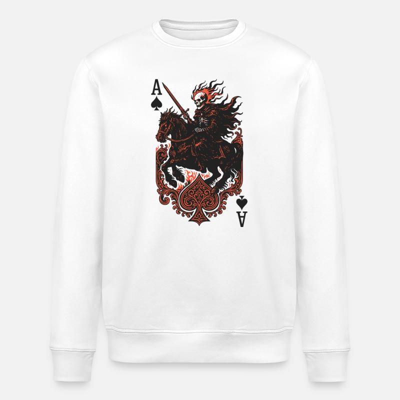 Purpurroter Ritter auf Ross - Stanley/Stella Unisex Bio-Sweatshirt ROLLER - Weiß
