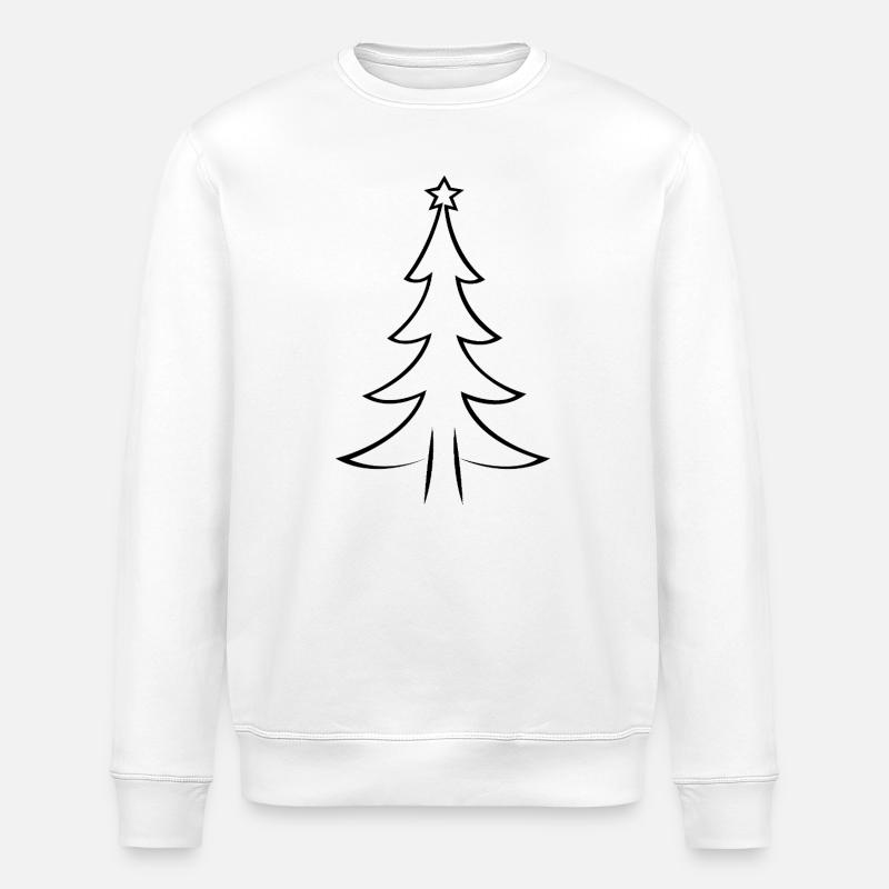 Minimalistischer geometrischer Tannenbaum - Stanley/Stella Unisex Bio-Sweatshirt ROLLER - Weiß