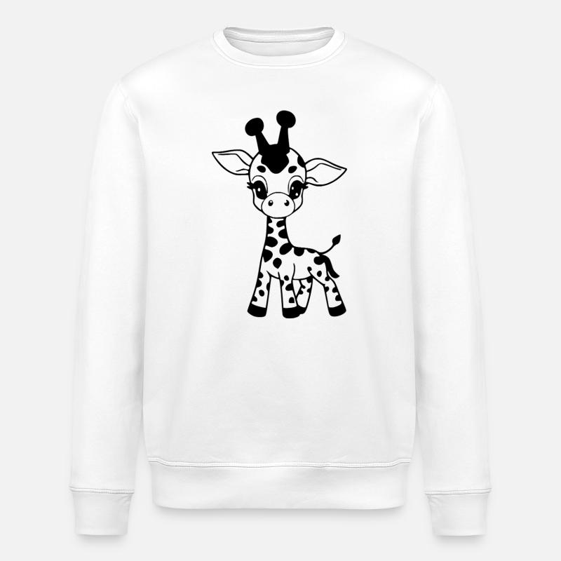 Giraffe Giraffenbaby - Stanley/Stella Unisex Bio-Sweatshirt ROLLER - Weiß