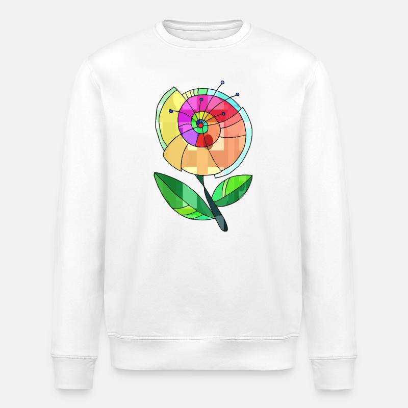 Flower - Stanley/Stella ROLLER Unisex Organic Sweatshirt - white