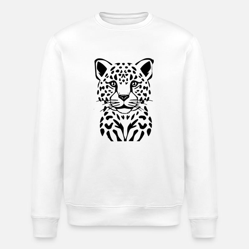 Leopard schwarz schwarzer Leopard - Stanley/Stella Unisex Bio-Sweatshirt ROLLER - Weiß