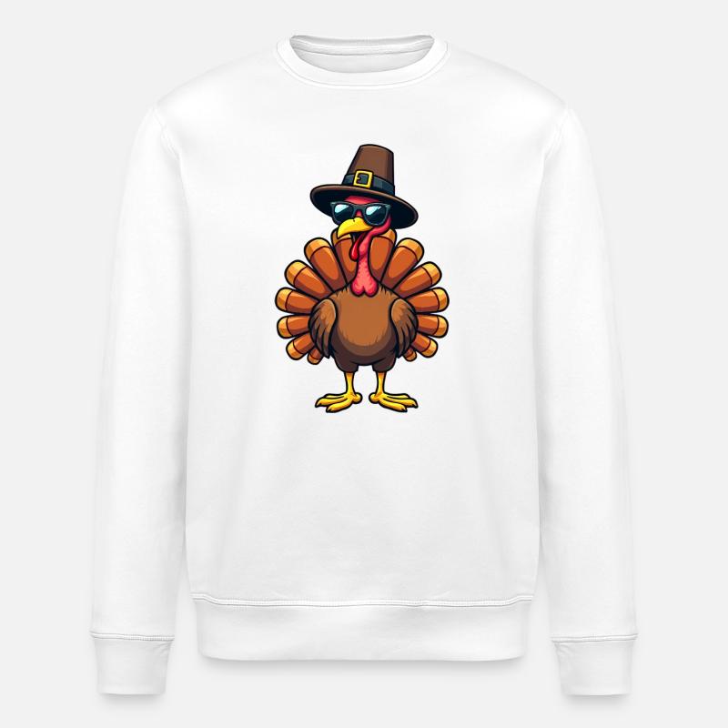 Thanksgiving Drôle Dinde de Thanksgiving - Sweat bio ROLLER Stanley/Stella Unisexe - blanc