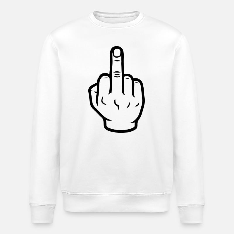 Doigt d’honneur de la main - Sweat bio ROLLER Stanley/Stella Unisexe - blanc