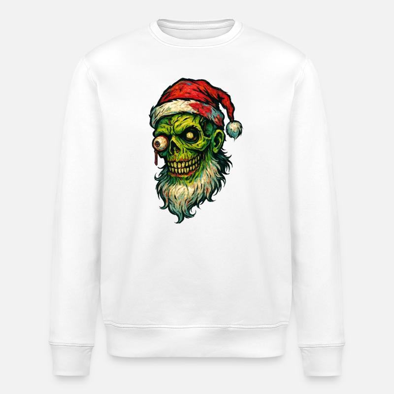 Zombie-Weihnachtsmann - Stanley/Stella Unisex Bio-Sweatshirt ROLLER - Weiß
