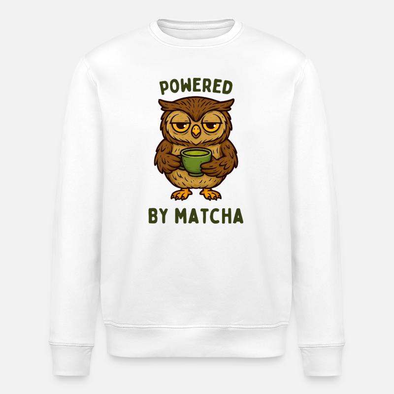 Propulsé par Matcha Owl - Sweat bio ROLLER Stanley/Stella Unisexe - blanc