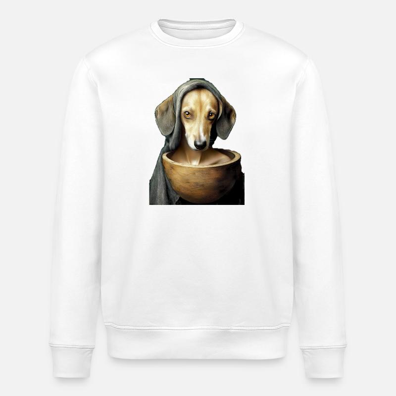 Hund mit Schal - Stanley/Stella Unisex Bio-Sweatshirt ROLLER - Weiß