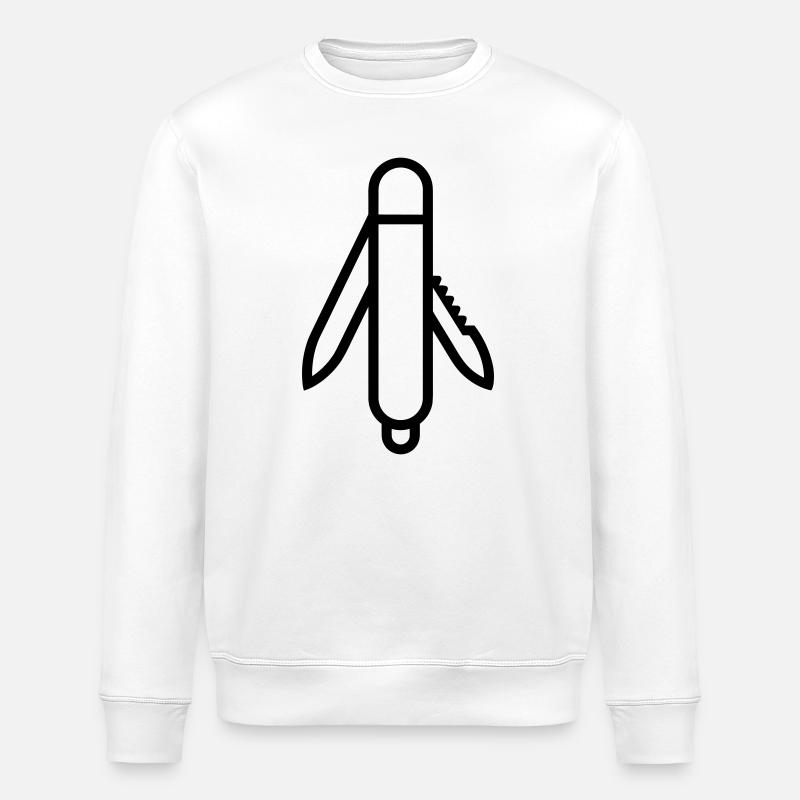 couteau - Sweat bio ROLLER Stanley/Stella Unisexe - blanc