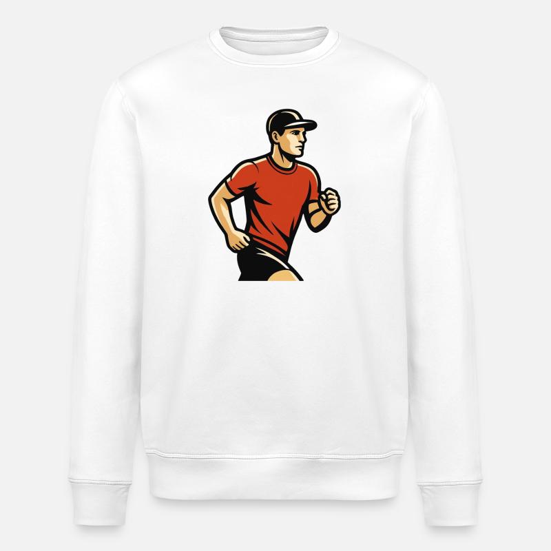 Rotfußfrettchen-Silhouette im Park - Stanley/Stella Unisex Bio-Sweatshirt ROLLER - Weiß