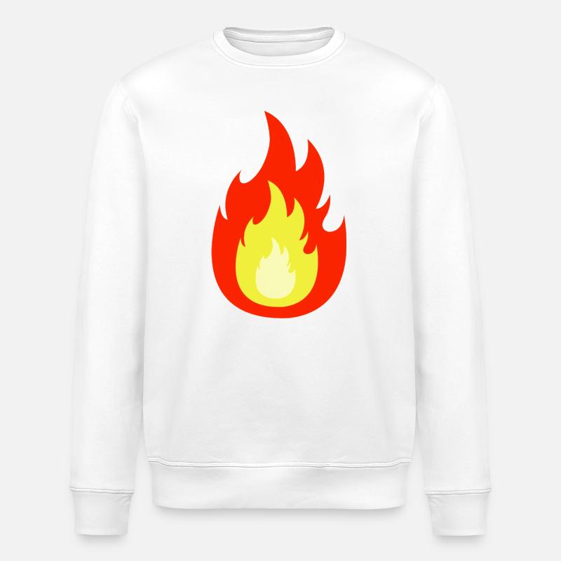 Fire flame - Stanley/Stella ROLLER Unisex Organic Sweatshirt - white