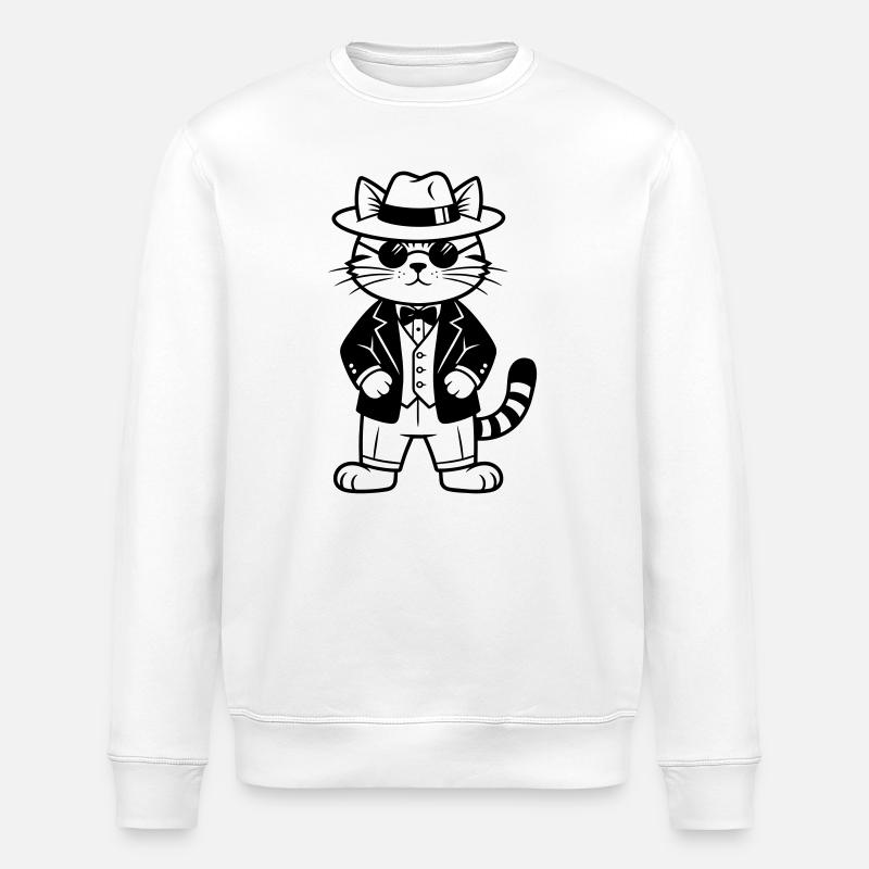 cat mafia - Stanley/Stella ROLLER Unisex Organic Sweatshirt - white