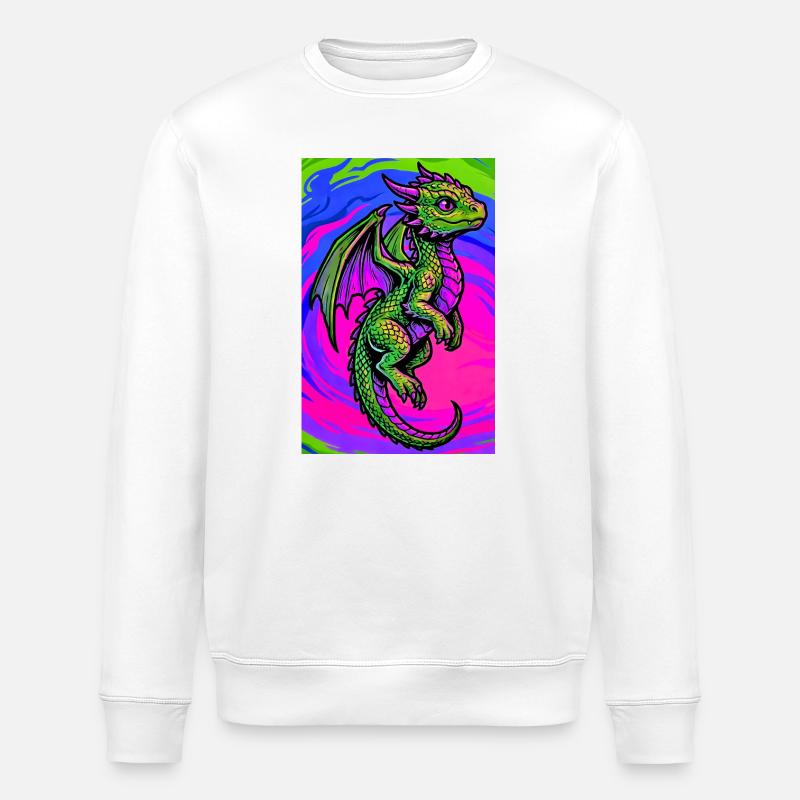 dragon - Stanley/Stella ROLLER Unisex Organic Sweatshirt - white