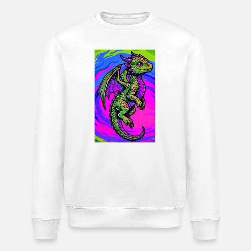 dragon - Stanley/Stella ROLLER Unisex Organic Sweatshirt - white