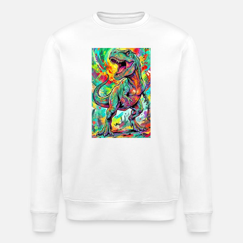 dinosaur - Stanley/Stella ROLLER Unisex Organic Sweatshirt - white